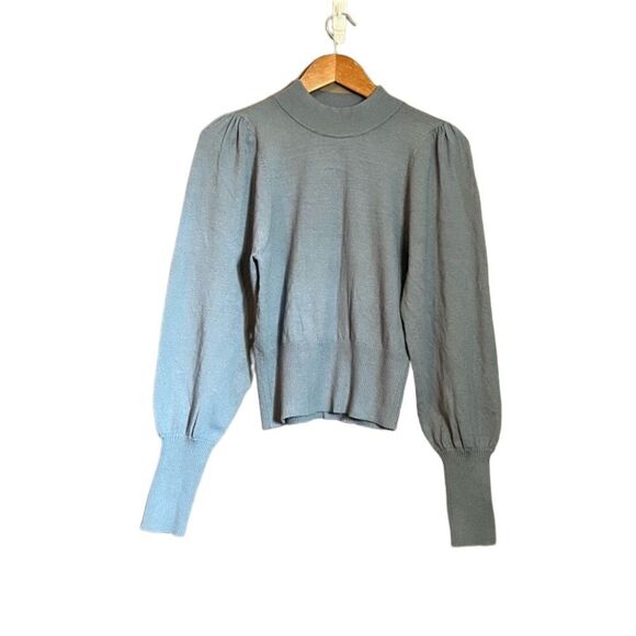 3 for $30! Express grey blue knit sweater. Size small - Picture 1 of 11